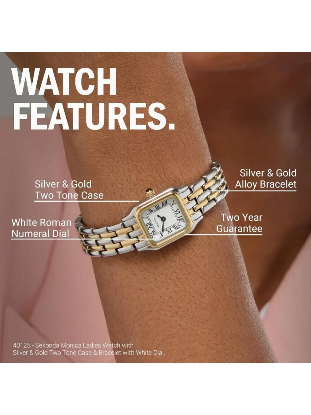 Women's Gold Two Tone 20mm Quartz Analogue Display and Alloy Strap Wrist Watches